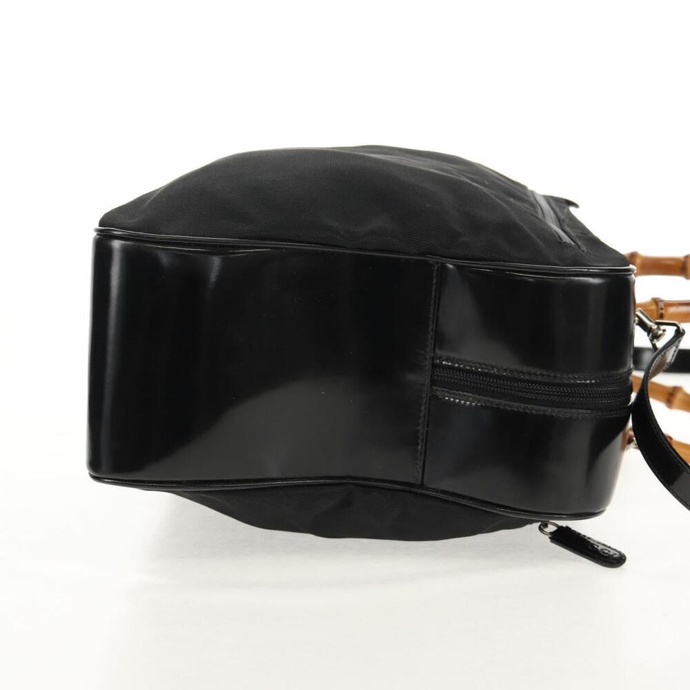 GUCCI Bamboo Hand Bag Nylon Enamel Black Silver 002 2040 0430 Auth bs31639 - Picture 4 of 16